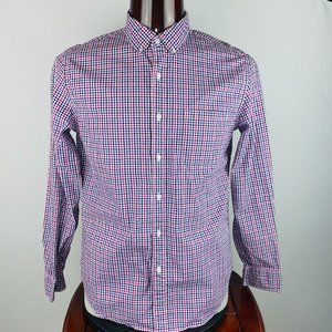 J Crew Factory Check Print Button Down Shirt L